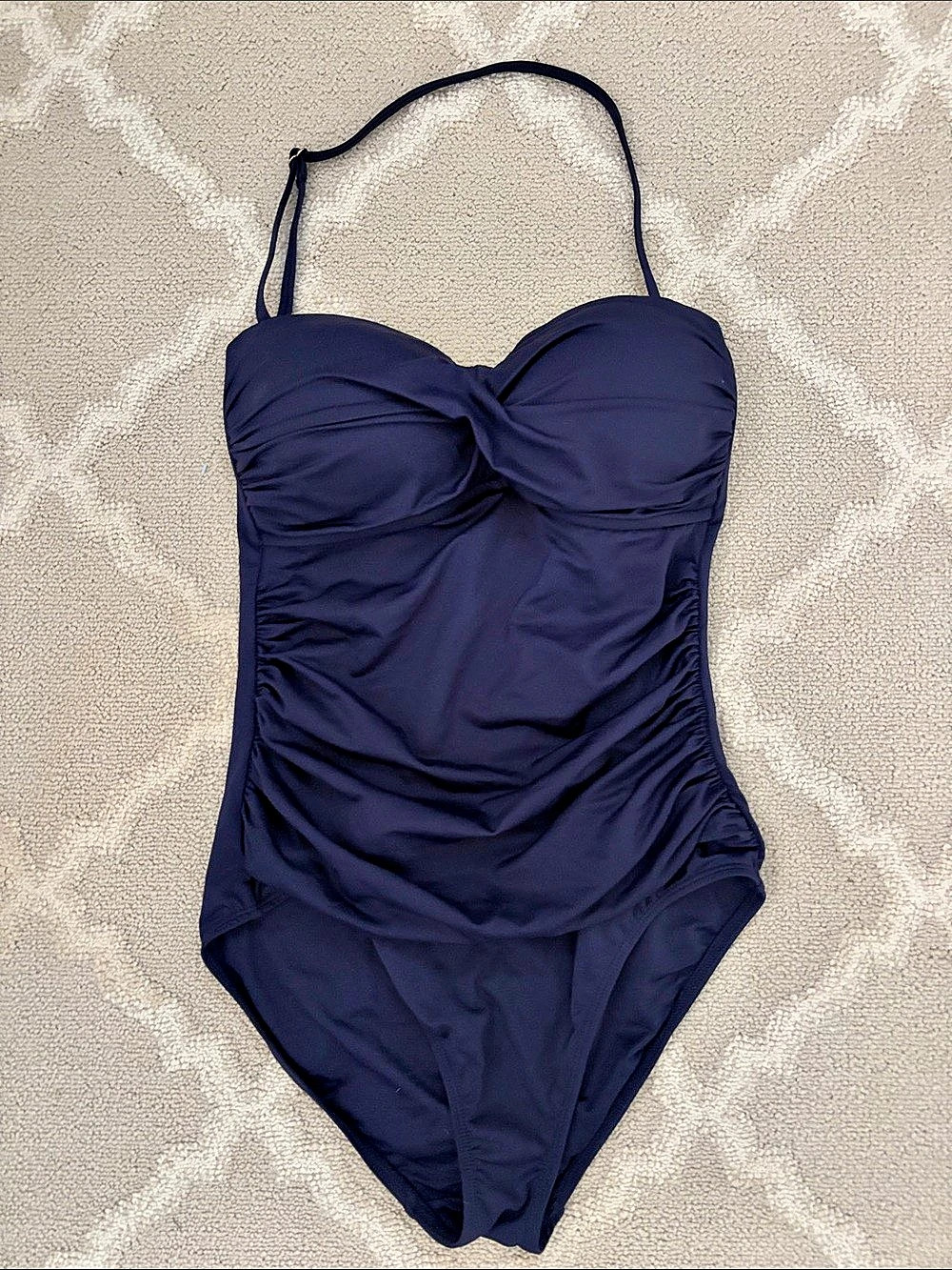 Anne Cole Live In Color Twist Front Shirred One Piece Swimsuit Blue Size 6